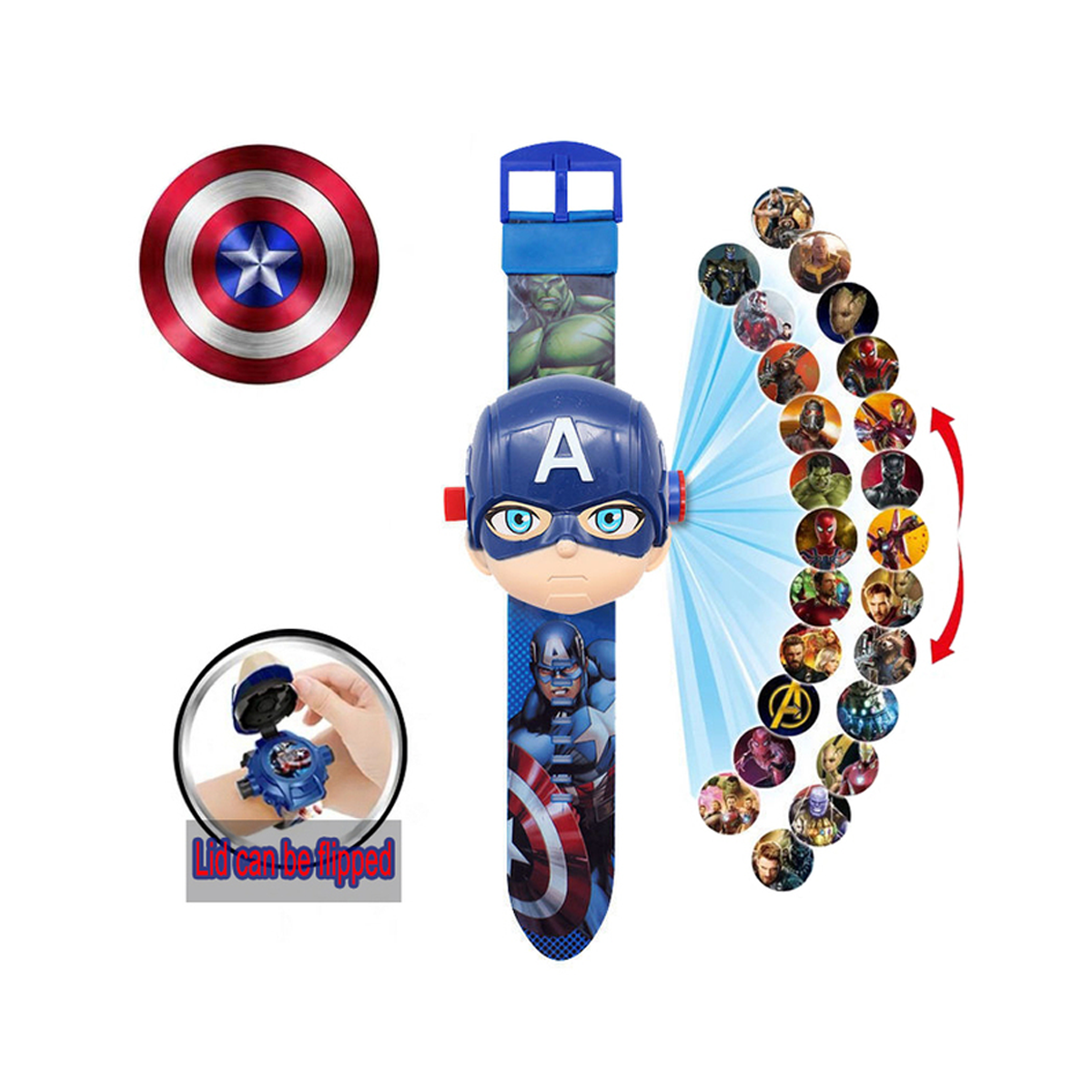 Avengers Superheroes Disney Children Watch 3D Projection Cartoon-one