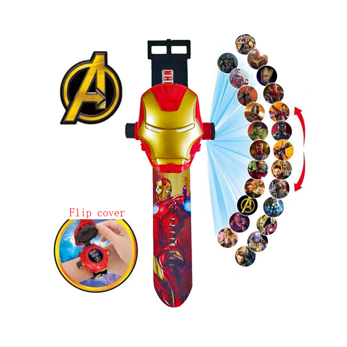 Ironman Superheroes Disney Children Watch 3D Projection Cartoon