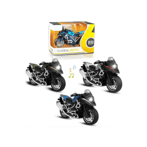 Diecast Motorcycle Toy with Sound and Light-3