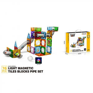 Light Balls Magnetic Tiles Blocks Pipe Set 101 Pcs Box-one