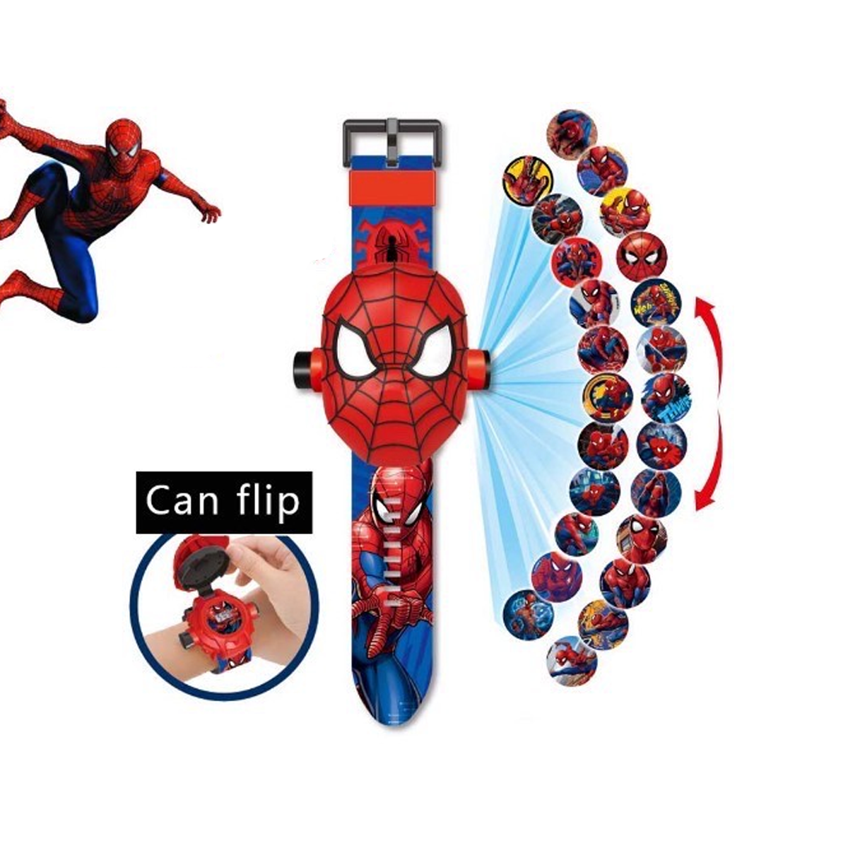 Spiderman Superheroes Disney Children Watch 3D Projection-one Cartoon-three