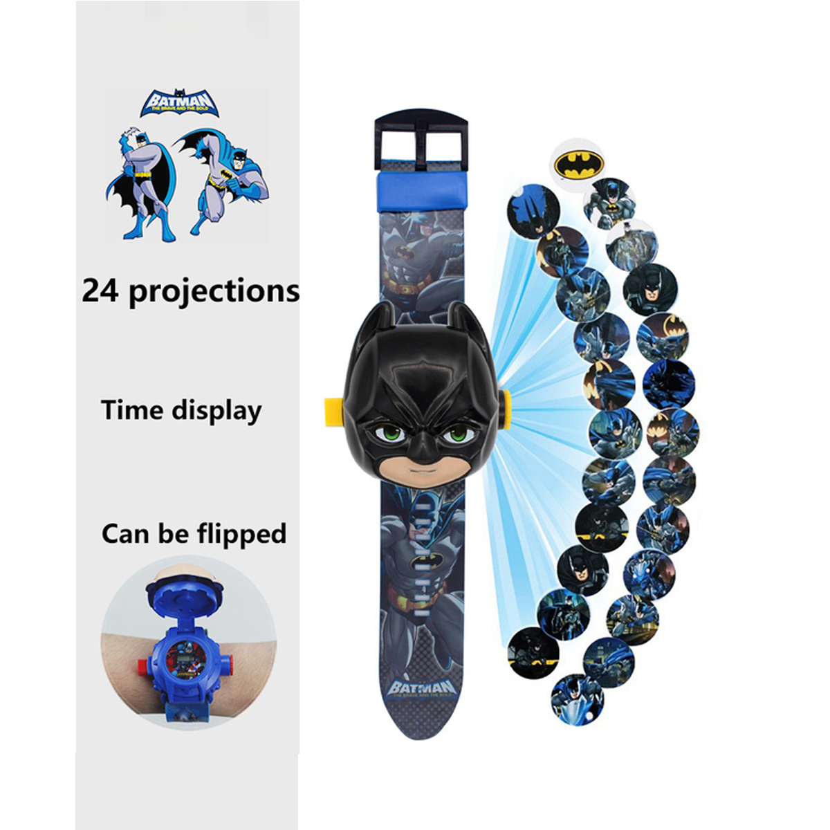 Batman Superheroes Disney Children Watch 3D Projection Cartoon-two