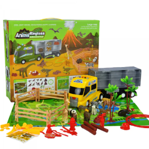 Make learning fun for your children with this multi-functional storage truck featuring an animal ring toss game. Perfect for kids ages 2-4 years old!-one