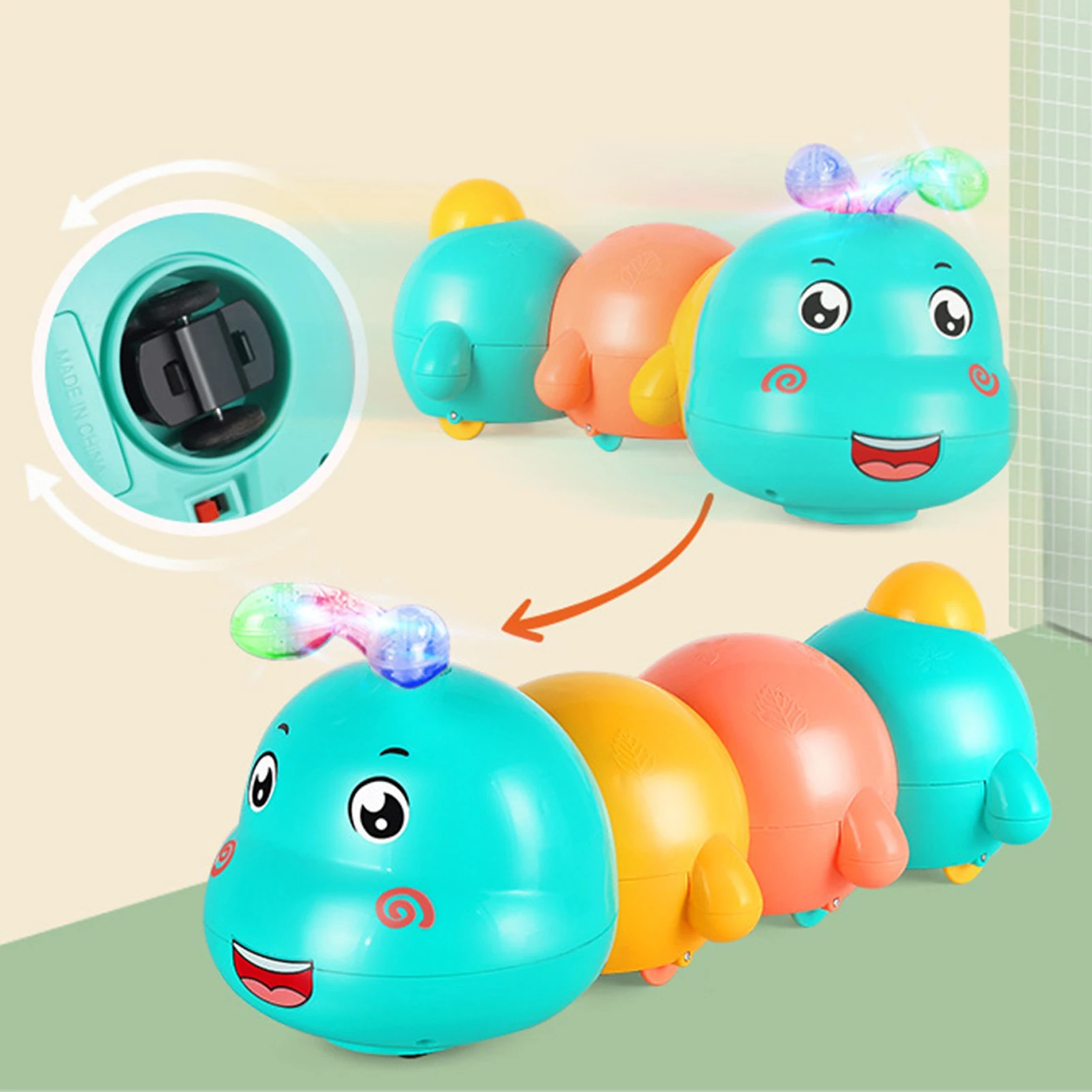 Generic Colorful Electric & Magnetic Caterpillar Toy-five