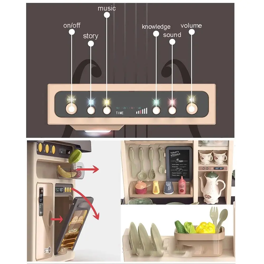 Spraying Mist Kitchen Trolley Set For Kids-two