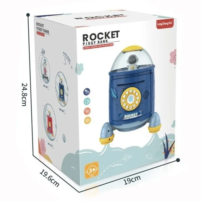 Space Rocket Electronic Money Bank With Light & Sound-three