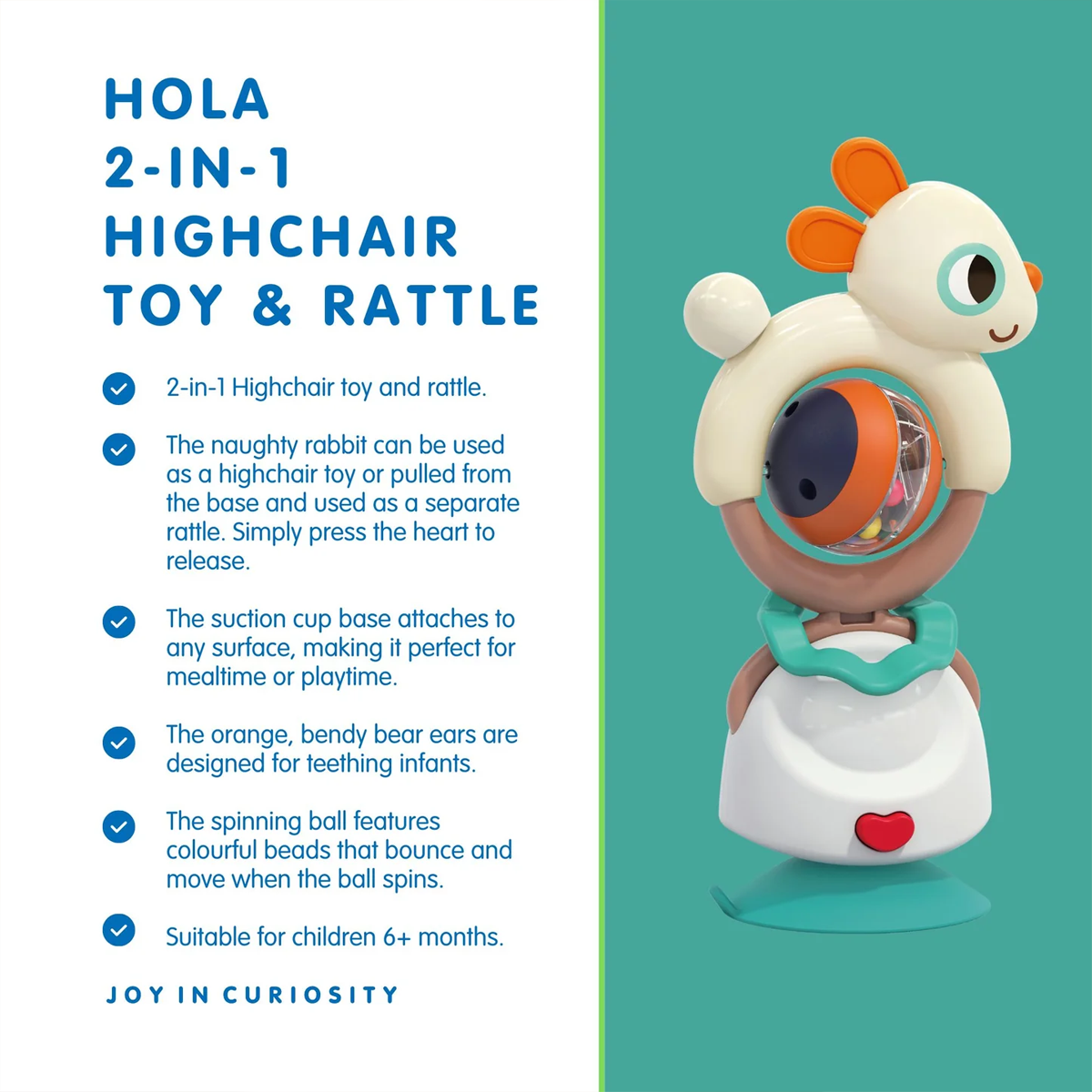 Hola 2-in-1 Highchair Toy – Naughty Rabbit-1