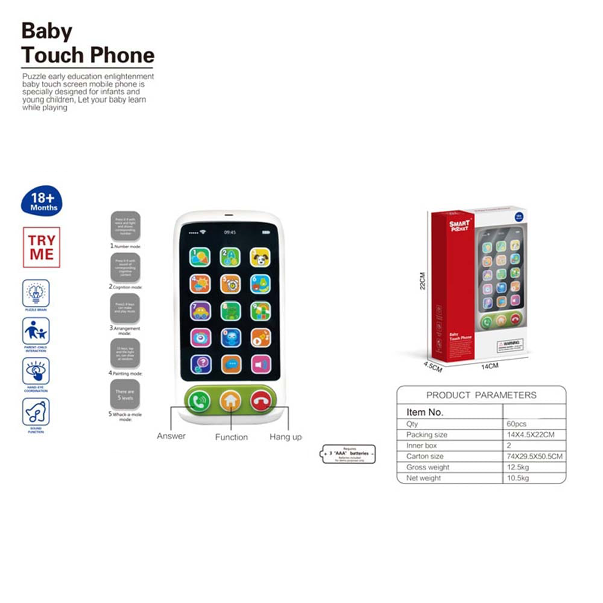 Baby Touch Screen Smart Phone-three