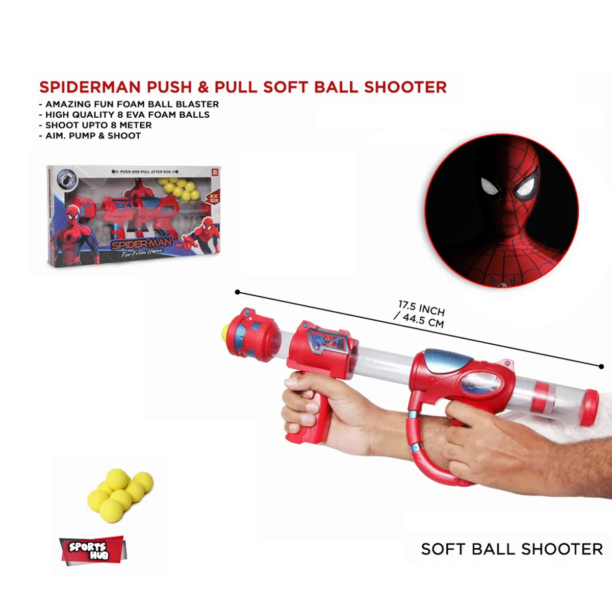 Spiderman Soft Bullet Gun Toy For Kids-one