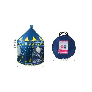 Blue & Pink Kids Foldable Crown Castle Tent-four