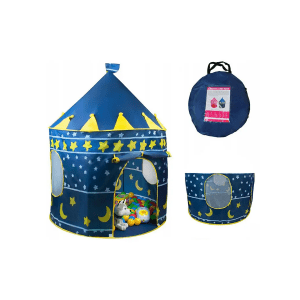 Blue & Pink Kids Foldable Crown Castle Tent-one