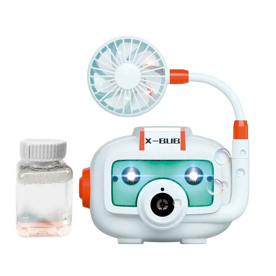 Electric Bubble Machine With Mini Fan-2