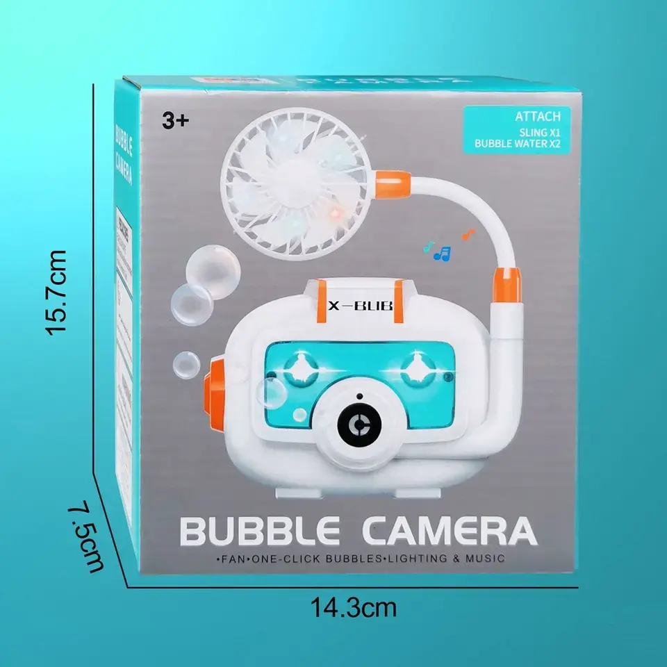 Electric Bubble Machine With Mini Fan-4