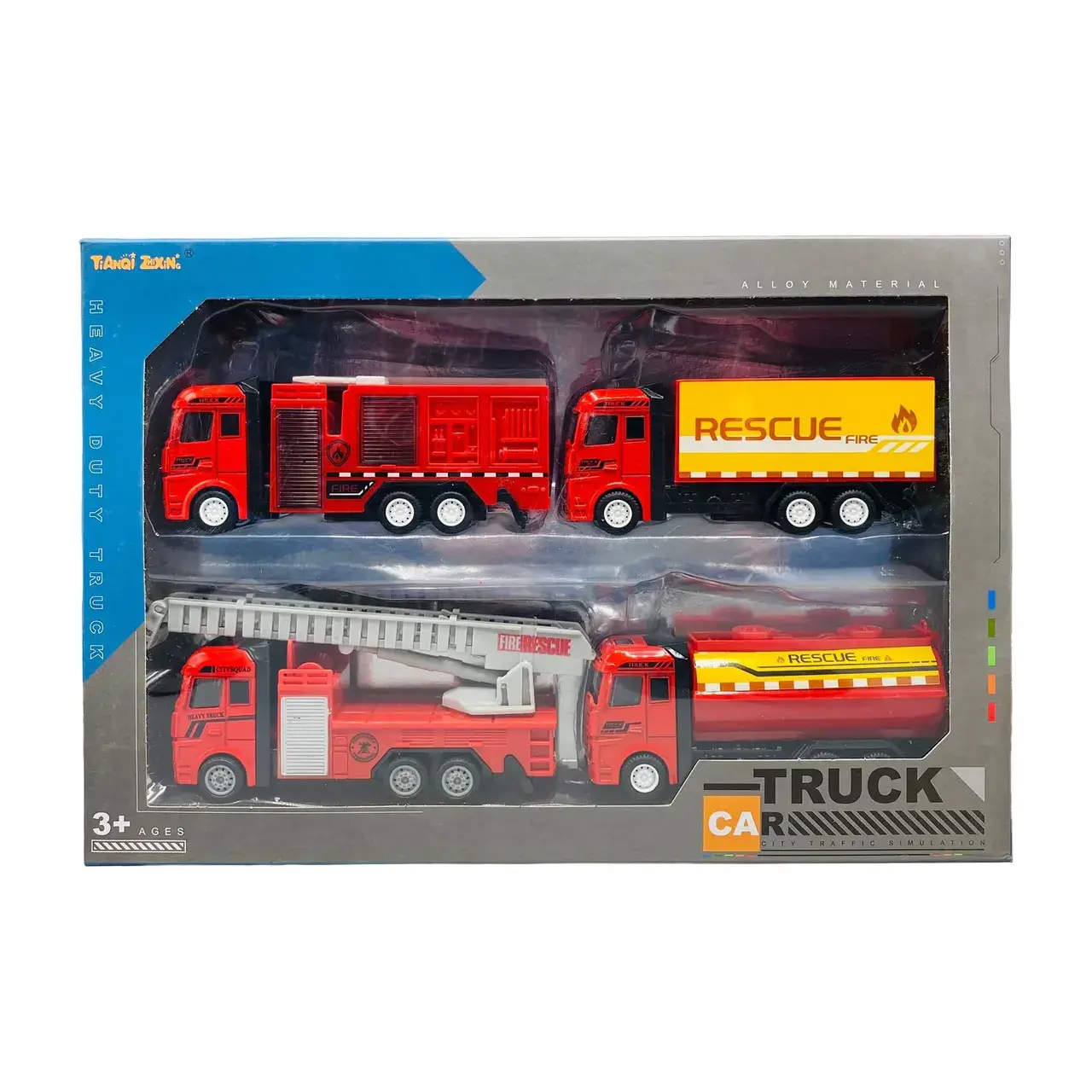 Diecast 4-in-1 Heavy Duty Rescue Trucks-5