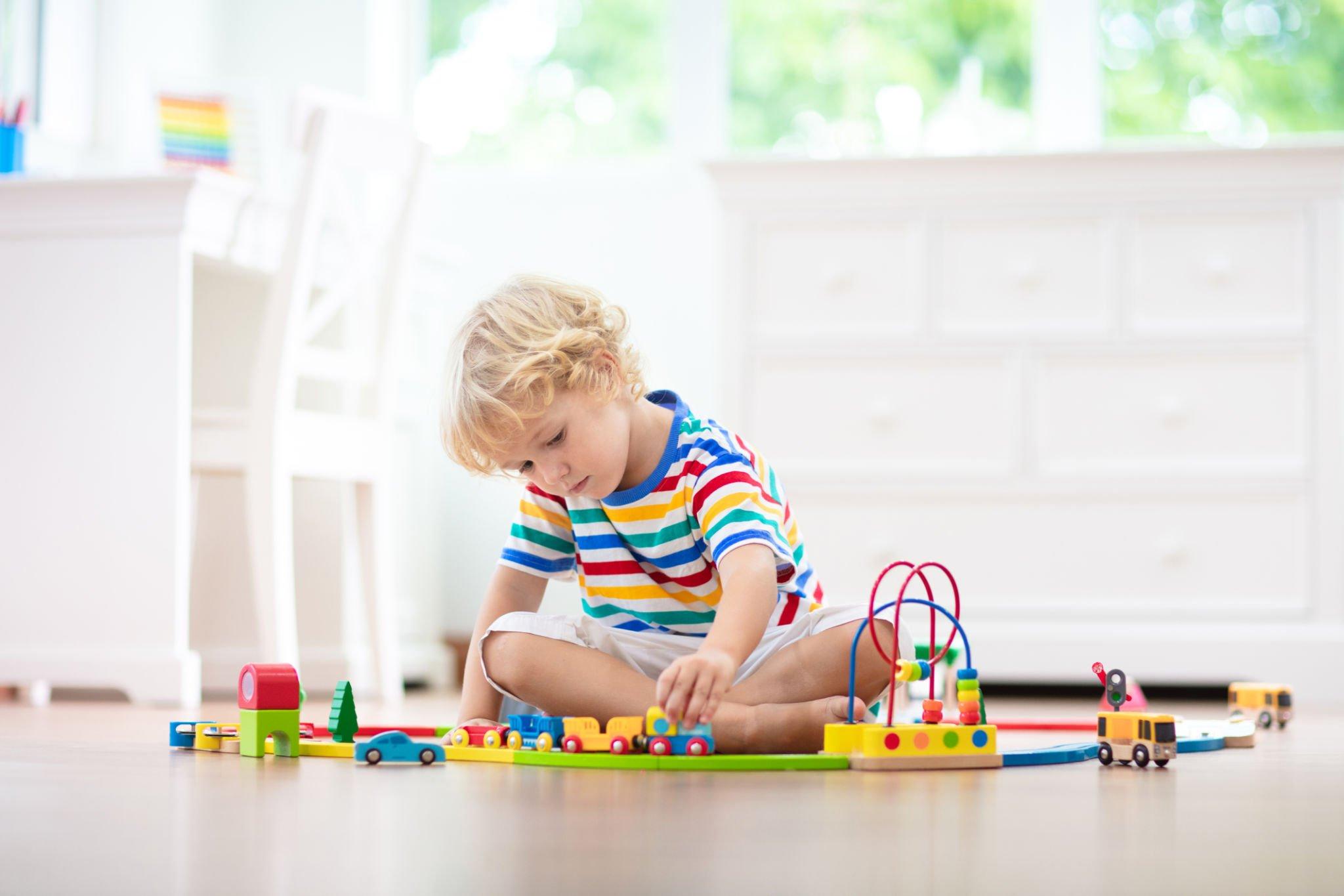 Child playing with toys